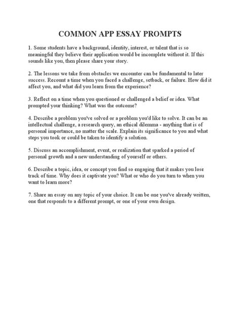 Discover the Latest Common App Essay Prompts 2016-17 and Ace Your College Application!