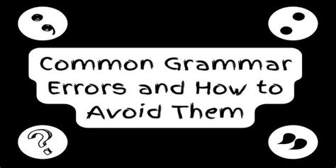 Common Errors and How to Avoid Them