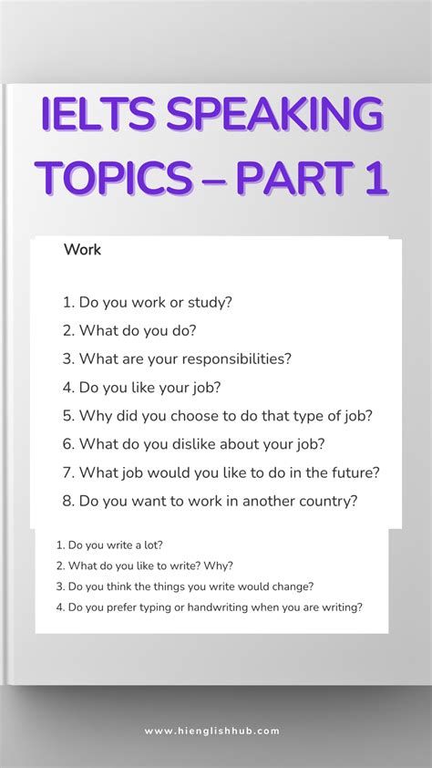 Common IELTS Speaking Test Questions for Part 1 Introduction & Interview