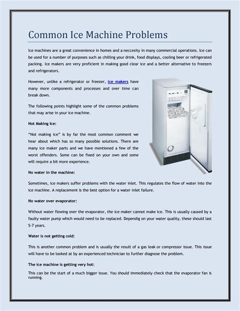 Common Ice Machine Problems