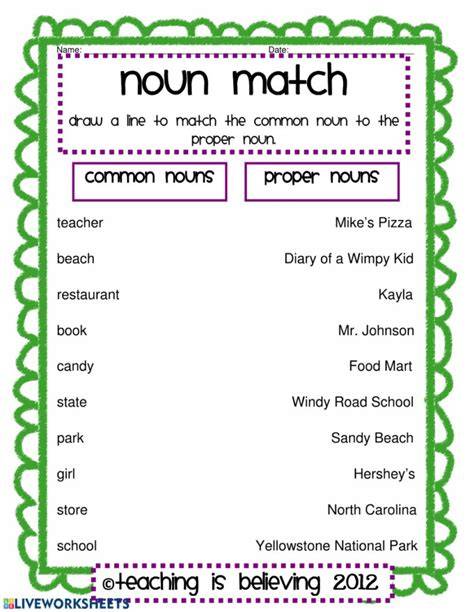 Common Noun Worksheets