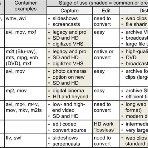 Common Video Container Formats