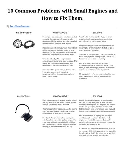 Common small engine problems Eugene