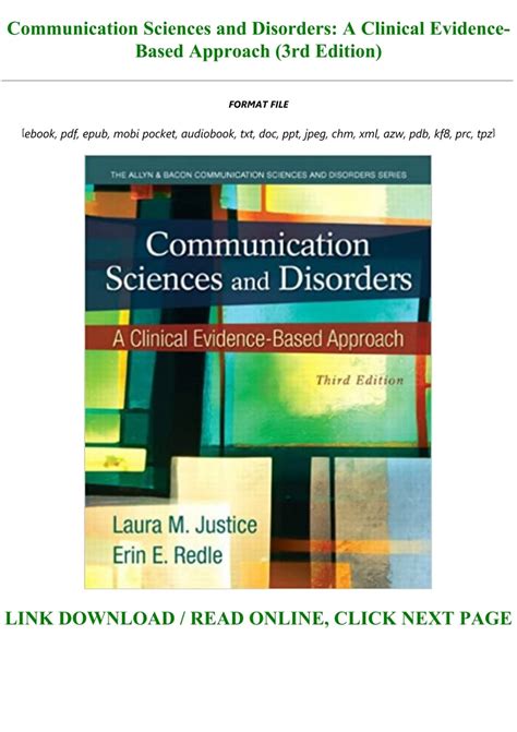 Communication Sciences And Disorders: A Clinical Evidence-Based Approach Highlights