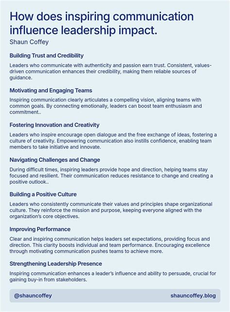 Communication and Influence in Leadership