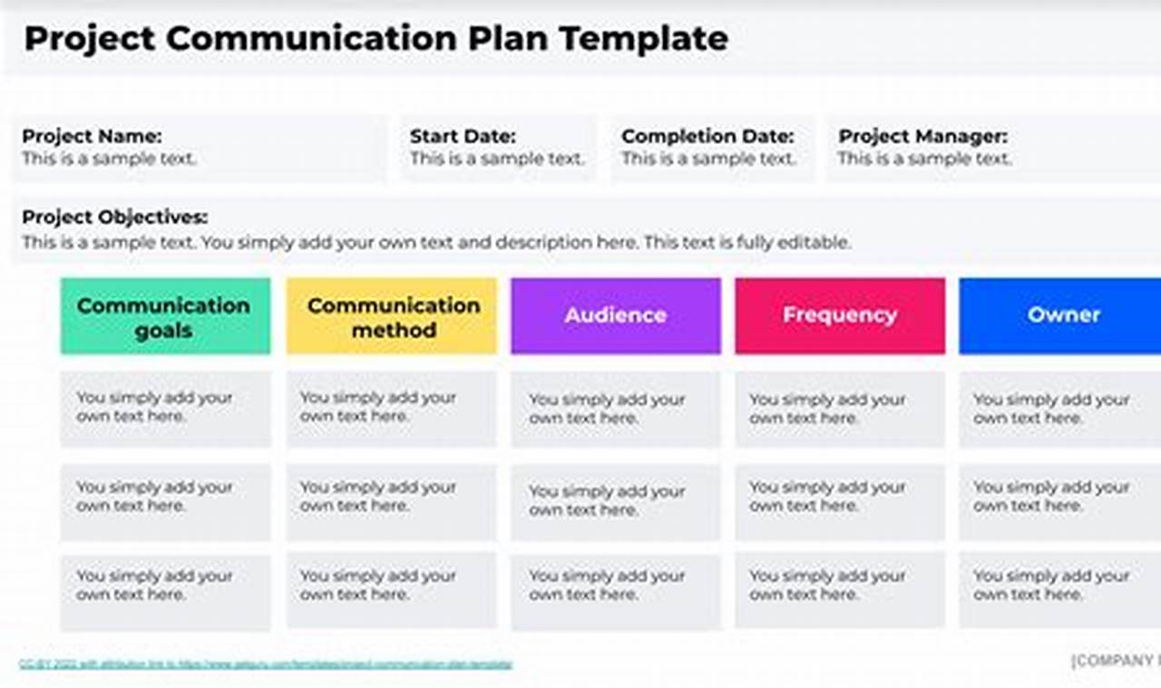 Communications Plan Template Excel