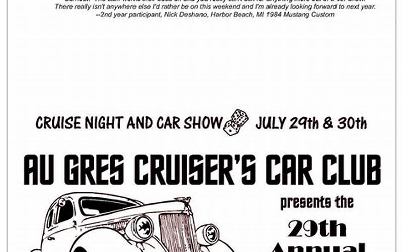 Community Involvement Of Au Gres Cruisers Car Club
