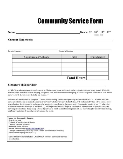 Community Service Documentation Form Fill Out and Sign Printable PDF