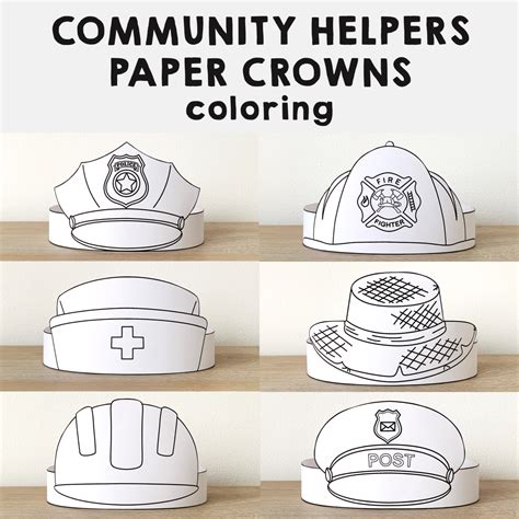 Community Helper Hats Printable