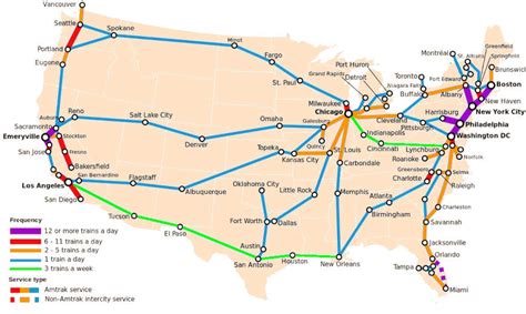 Amtrak Route System Map Association of American Railroads