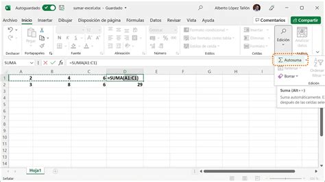 Como Hacer Una Autosuma En Excel
