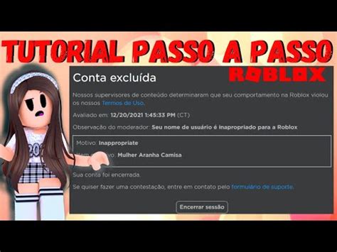 Como Recuperar Conta Encerrada pelo Roblox (Tutorial Passo a 