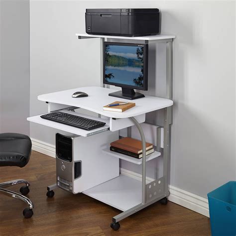 Commendable Small Computer Desk With Bookshelf Printer shelf, Small
