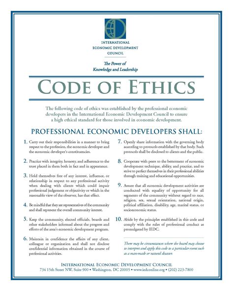 Company Code Of Ethics Template