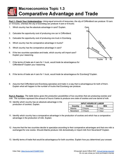 Comparative Advantage And Trade Worksheet Answers