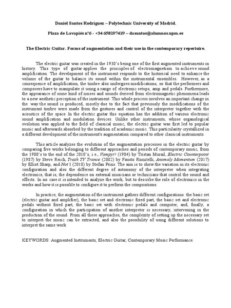 Comparative Analysis Electric Guitars