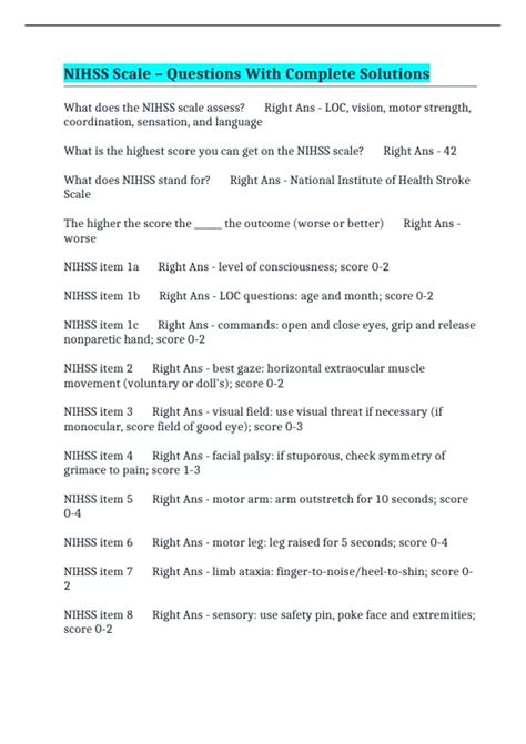 Comparative Analysis with Other NIHSS Questions
