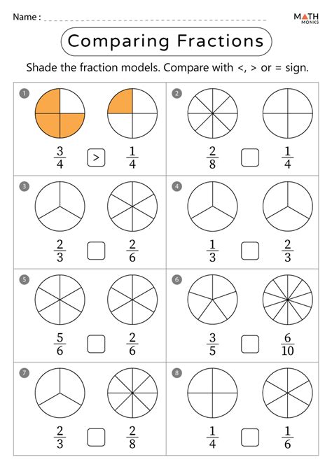 Comparing Fraction Worksheet