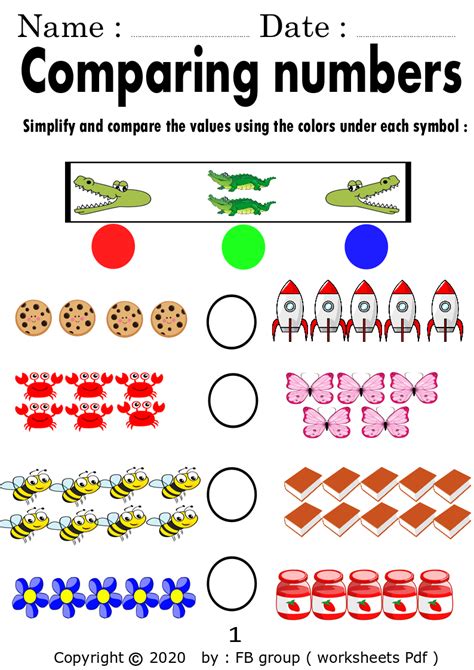 Comparing Numbers Kindergarten Worksheets