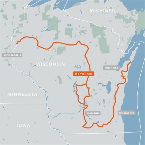 Ice Age Trail Map Wisconsin comparison