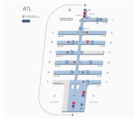 A map of Atlanta airport Delta Terminal