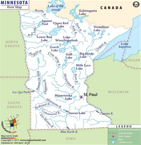 Map Of Minnesota With Rivers