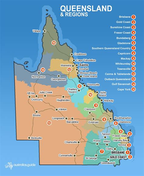 Map of Queensland, Australia