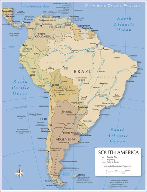 A political map of South America