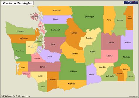 Washington State Map With Counties