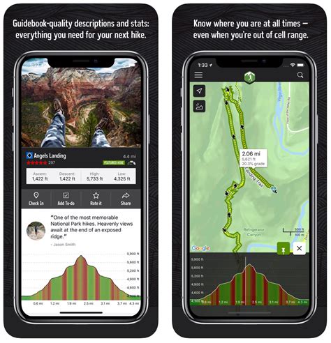 Comparison of ViewTrail app with other outdoor apps on the market