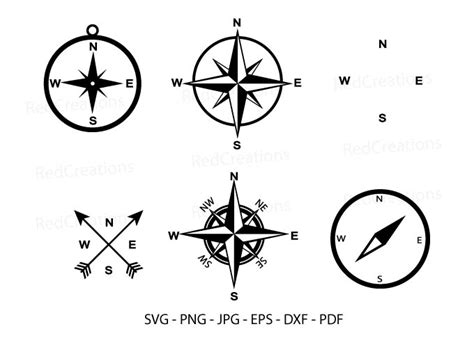 Download Compass, Compass Rose Silhouette Commercial Use
