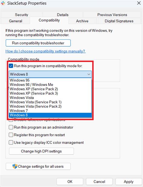 Compatibility with older programs