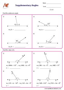 Complementary And Supplementary Angles Worksheet Kuta