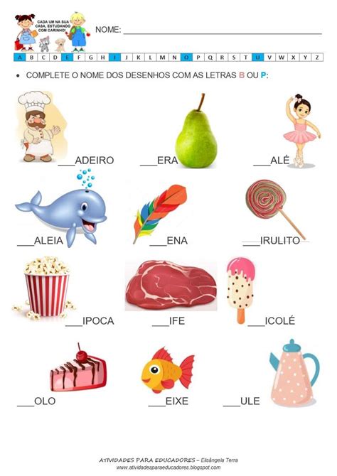 Complete com p ou b worksheet