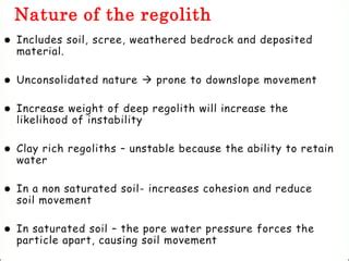 Schematic of the profile showing regolith zone, geological profile