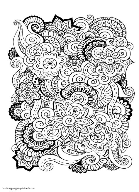 Complex Flower Coloring Pages For Adults
