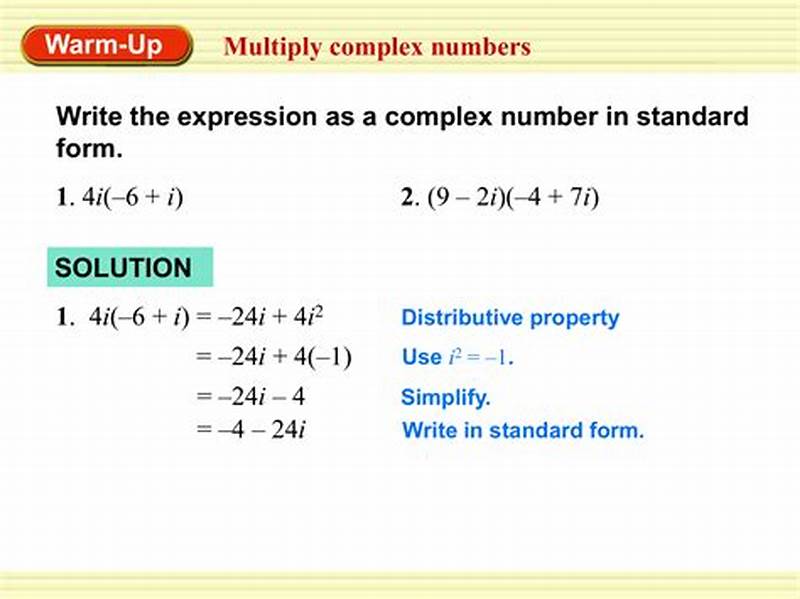 Complex Numbers In Standard Form