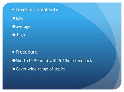 Complexity of the Procedure