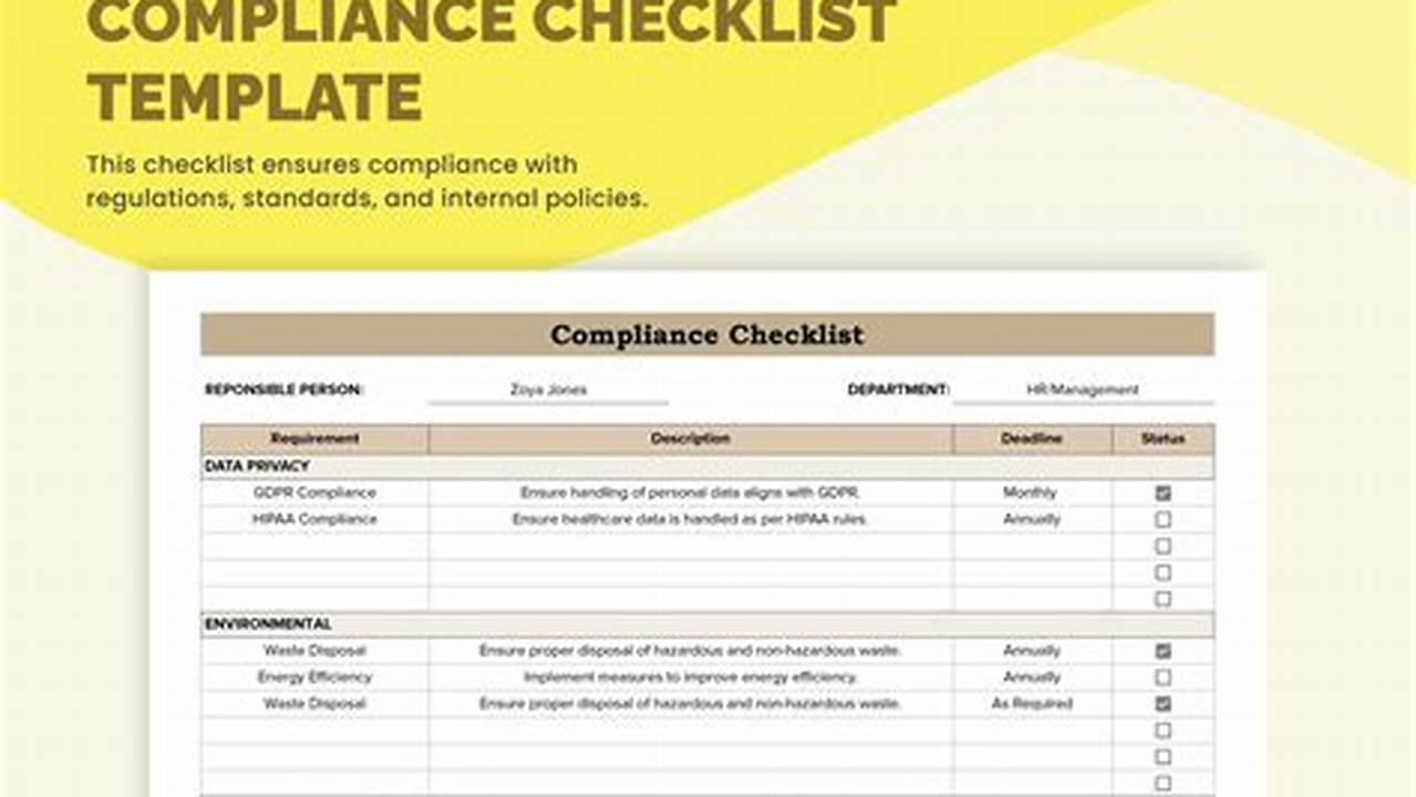 Compliance Verification, Excel Templates