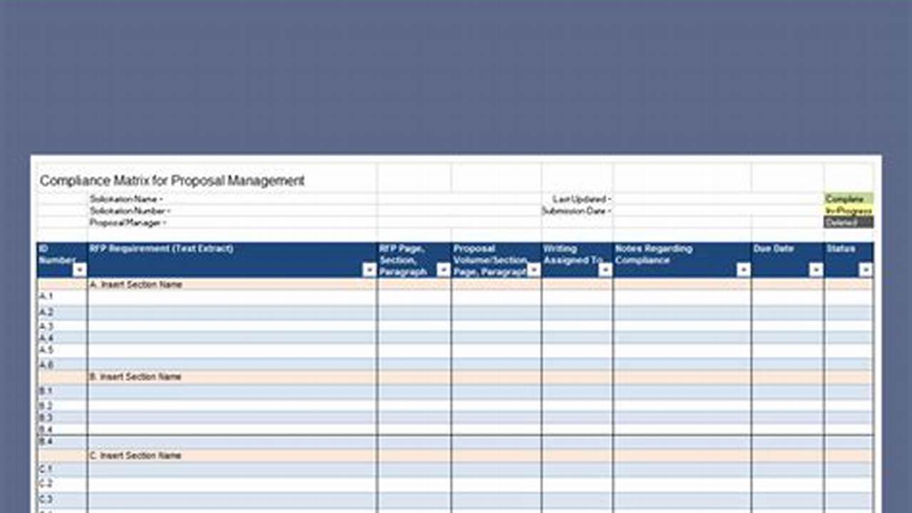 Compliance, Excel Templates