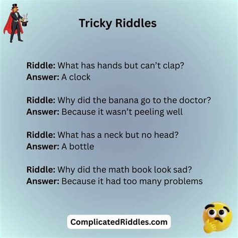 Complicated Tricky Riddles With Answers Images