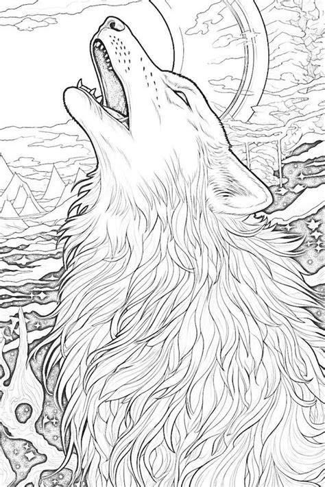 Complicated Wolf Coloring Pages