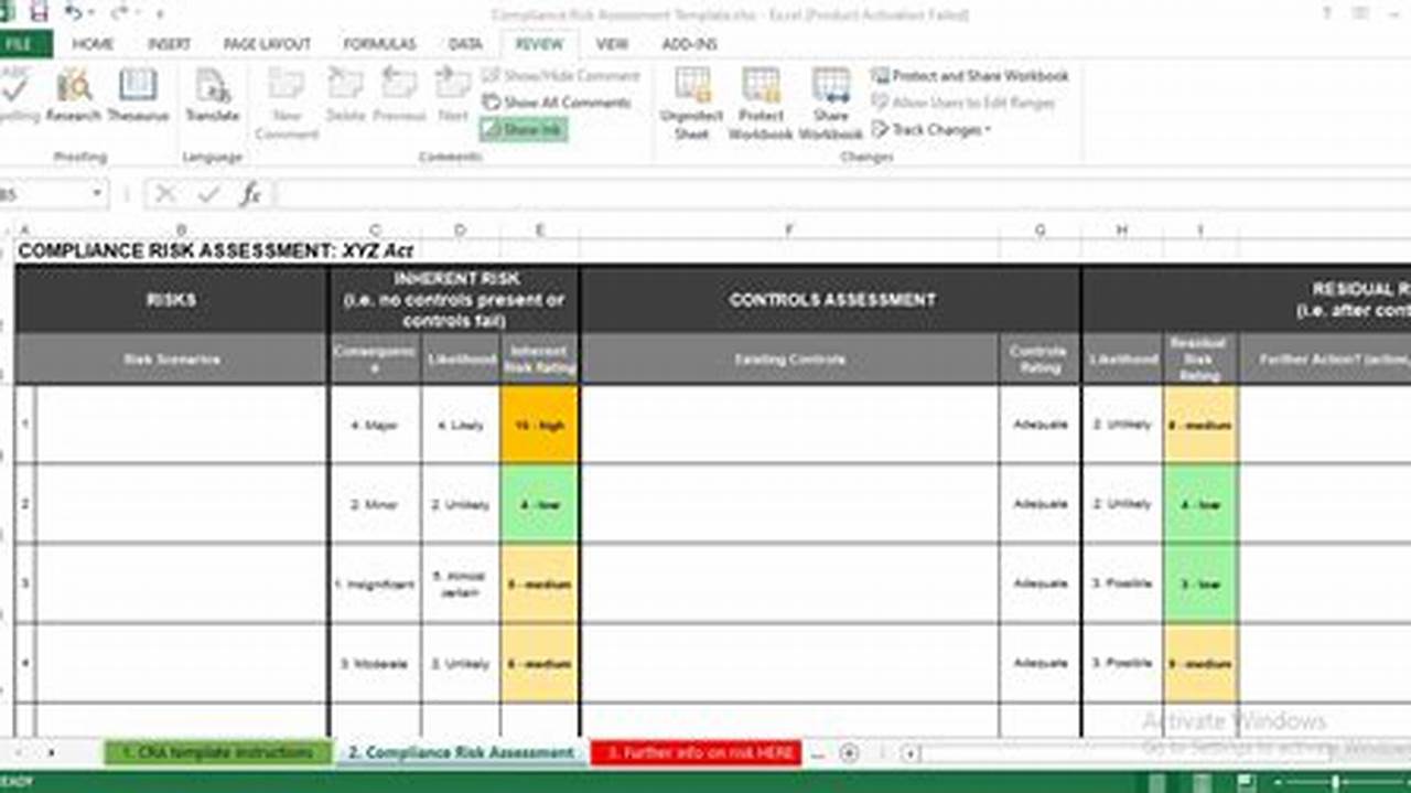 Complying With Laws, Excel Templates