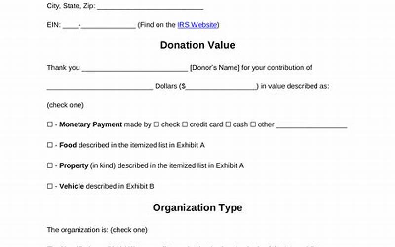 Components Of A Properly Documented Donation Receipt