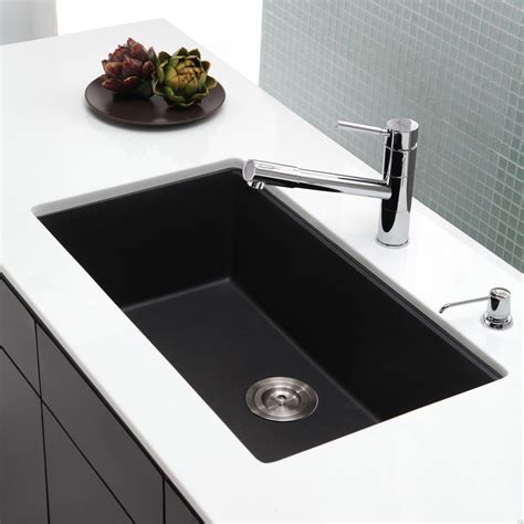 24" DropIn Granite Composite Sink Black Kitchen Sinks Sinks