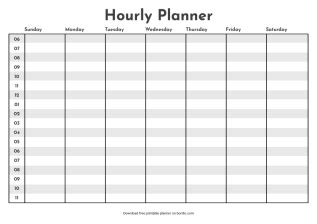 Composition Notebook Reuseable Hourly Schedule Printable