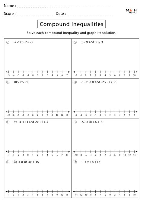 Compound Inequalities Worksheet Answers