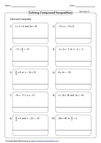 Compound Inequalities Worksheet Free Math Worksheets Types — db-excel.com