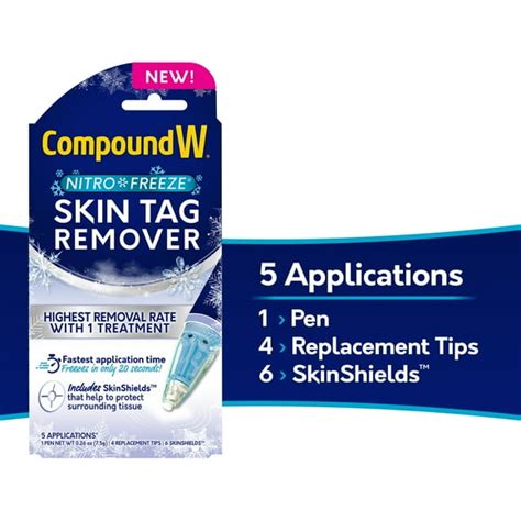 Finally say goodbye to pesky skin tags with the trusted aid of Compound W - reveal flawless skin today!