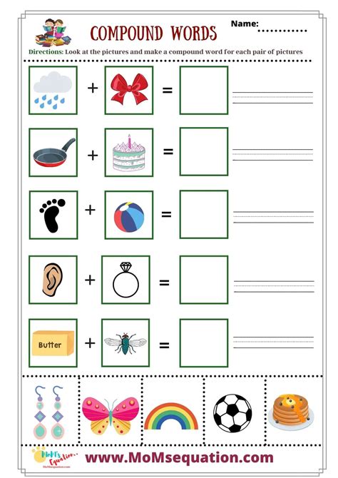 Compound Words Worksheet For Kindergarten